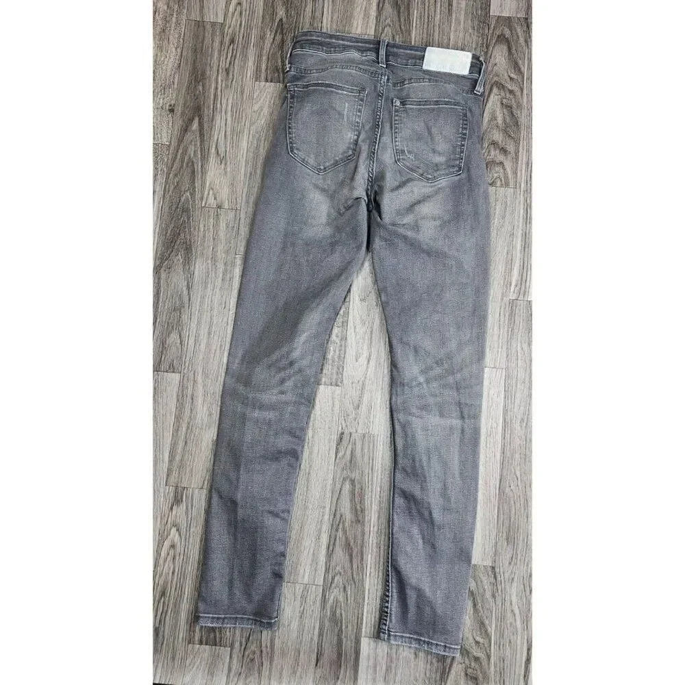 (3/$35) &Denim By H&M Size 28‎ Skinny Ankle Regular Waist Distressed Grey Jeans